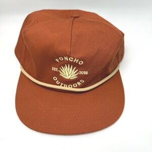 Poncho Outdoors Orange Rope Hat Embroidered Logo Snapback Outdoors Nature